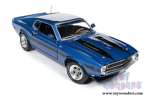 Auto World - Ford Mustang Shelby&reg; GT-350 Fastback Pilot Car Hardtop Muscle Car & Corvette Nationals (MCACN) 50th Anniversary of the Boss Engines (1969-2019) (1969, 1/18 scale diecast model car, Acapulco Blue w/Black)  AMM1188