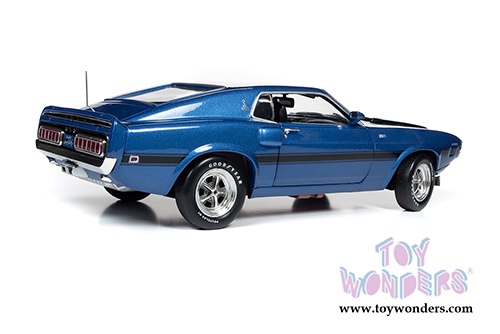 Auto World - Ford Mustang Shelby&reg; GT-350 Fastback Pilot Car Hardtop Muscle Car & Corvette Nationals (MCACN) 50th Anniversary of the Boss Engines (1969-2019) (1969, 1/18 scale diecast model car, Acapulco Blue w/Black)  AMM1188