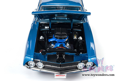 Auto World American Muscle - Hemmings Muscle Machines Ford Torino Cobra Hardtop (1970, 1/18 scale diecast model car, Metallic Blue/Black) AMM1189