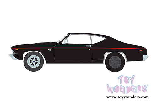 Auto World American Muscle - Chevy&reg; Chevelle&reg; SS 396 Hardtop Muscle Car & Corvette Nationals (MCACN) (1969, 1/18 scale diecast model car, Tuxedo Black) AMM1190