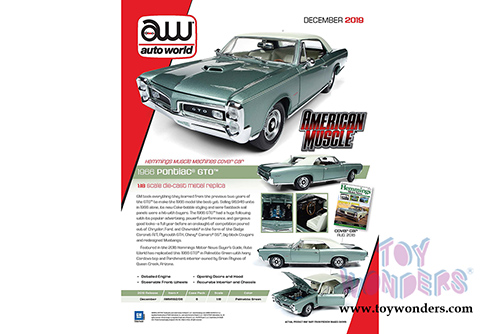 Auto World American Muscle - Hemmings Motor News | Pontiac&reg; GTO&trade; Magazine Cover Car (August 2016) (1966, 1/18 scale diecast model car, Palmetto Green) AMM1192