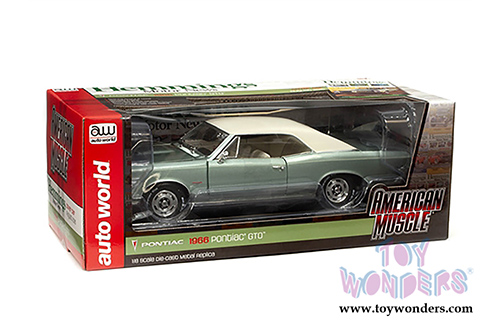 Auto World American Muscle - Hemmings Motor News | Pontiac&reg; GTO&trade; Magazine Cover Car (August 2016) (1966, 1/18 scale diecast model car, Palmetto Green) AMM1192