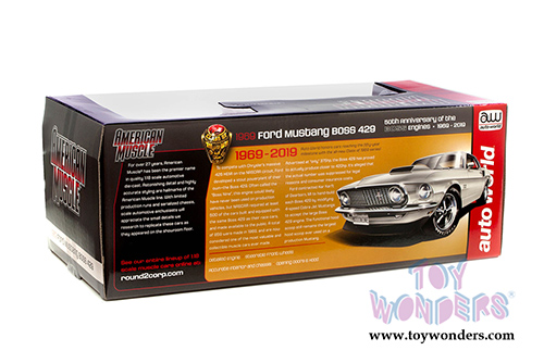 Auto World - American Muscle | Ford Mustang Fastback Boss 429 Hardtop Class of '69 50th Anniversary (1969, 1/18 scale diecast model car, Wimbledon White) AMM1196