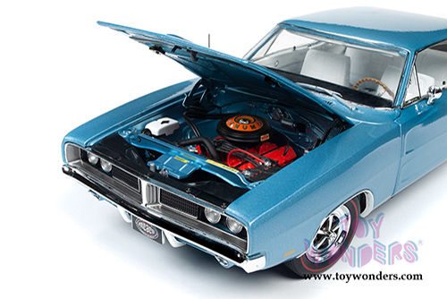 Auto World - American Muscle Dodge Charger R/T Hardtop Muscle Car & Corvette Nationals (MCACN) (1969, 1/18 scale diecast model car, B3 Light Blue) AMM1200