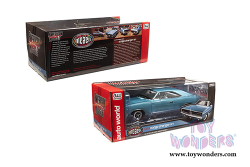 Auto World - American Muscle Dodge Charger R/T Hardtop Muscle Car & Corvette Nationals (MCACN) (1969, 1/18 scale diecast model car, B3 Light Blue) AMM1200