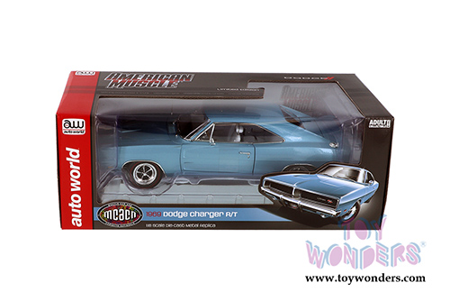 Auto World - American Muscle Dodge Charger R/T Hardtop Muscle Car & Corvette Nationals (MCACN) (1969, 1/18 scale diecast model car, B3 Light Blue) AMM1200