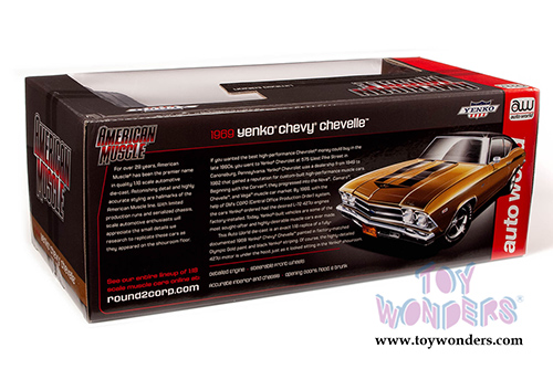 Auto World American Muscle - Yenko&reg; Chevy&reg; Chevelle&reg; Hardtop  (1969, 1/18 scale diecast model car, Olympic Gold) AMM1206