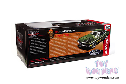 Auto World - American Muscle - Ford Torino GT Hardtop Class of '70 50th Anniversary (1970, 1/18 scale diecast model car, Medium Ivy Green Metallic) AMM1211