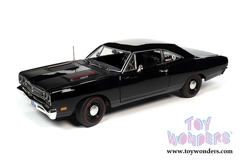 Auto World American Muscle - Hemmings Muscle Machines | Plymouth HEMI 426 Roadrunner Hardtop  (1969, 1/18 scale diecast model car, Tuxedo Black) AMM1213