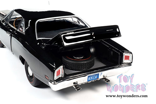Auto World American Muscle - Hemmings Muscle Machines | Plymouth HEMI 426 Roadrunner Hardtop  (1969, 1/18 scale diecast model car, Tuxedo Black) AMM1213