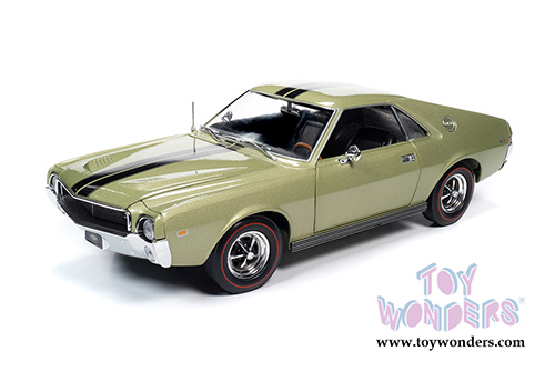 Auto World American Muscle -  AMC AMX Muscle Car & Corvette Nationals (MCACN) (1968, 1/18,1/64 scale diecast model car, Light Green Metallic) AMM1214