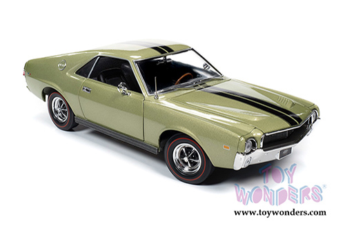 Auto World American Muscle -  AMC AMX Muscle Car & Corvette Nationals (MCACN) (1968, 1/18,1/64 scale diecast model car, Light Green Metallic) AMM1214