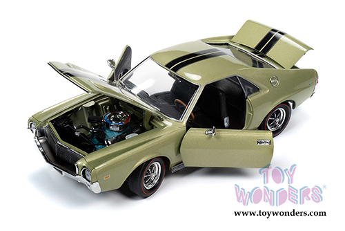 Auto World American Muscle -  AMC AMX Muscle Car & Corvette Nationals (MCACN) (1968, 1/18,1/64 scale diecast model car, Light Green Metallic) AMM1214
