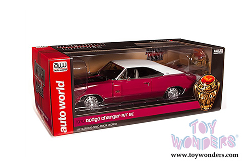 Auto World - American Muscle | Dodge Charger R/T SE 440 Class of '70 50th Anniversary (1970, 1/18 scale diecast model car, Panther Pink) AMM1215