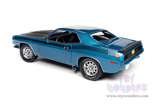 Auto World - American Muscle 30th Anniversary | Plymouth AAR Barracuda 340 Six-Pack Hardtop (1970, 1/18 scale diecast model car, Blue Fire Metallic/Matte Black) AMM1225