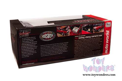 Auto World American Muscle - Nickey&reg; Chevrolet&reg; Camaro&reg; Z/28 Hardtop Muscle Car & Corvette Nationals (MCACN) (1967, 1/18 scale diecast model car, Bolero Red) AMM1228
