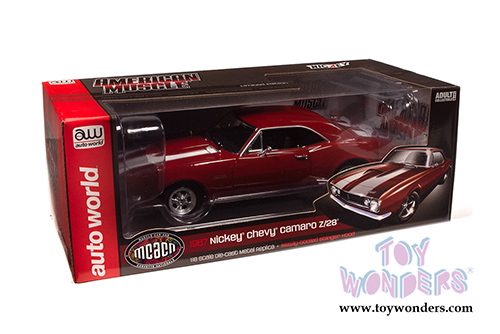 Auto World American Muscle - Nickey&reg; Chevrolet&reg; Camaro&reg; Z/28 Hardtop Muscle Car & Corvette Nationals (MCACN) (1967, 1/18 scale diecast model car, Bolero Red) AMM1228