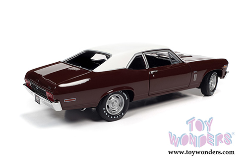 Auto World American Muscle - Chevrolet® Nova SS 396 Hardtop Muscle Car & Corvette Nationals (MCACN) (1970, 1/18 scale diecast model car, Black Cherry/White) AMM1230