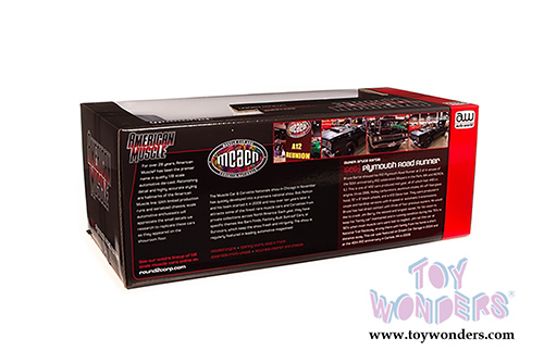 Auto World - American Muscle - Plymouth Road Runner Hardtop Muscle Car & Corvette Nationals (MCACN) (1969.5, 1/18 scale diecast model car, Black Velvet) AMM1232