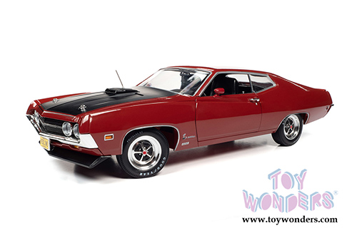 Auto World American Muscle - Ford Torino Cobra Class of '70 50th Anniversary (1970, 1/18 scale diecast model car, Candy Apple Red/Black) AMM1234