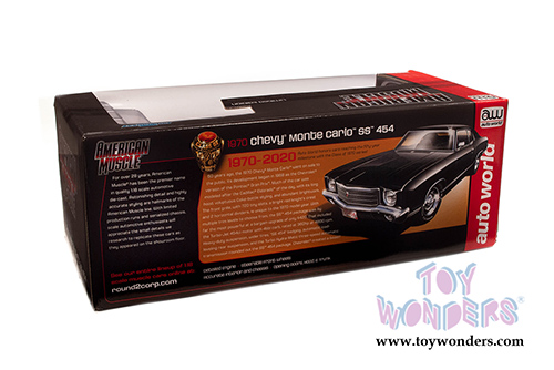 Auto World - American Muscle | Chevrolet&reg; Monte Carlo SS 454 Hardtop Class of '70 50th Anniversary (1970, 1/18 scale diecast model car, Tuxedo Black) AMM1237