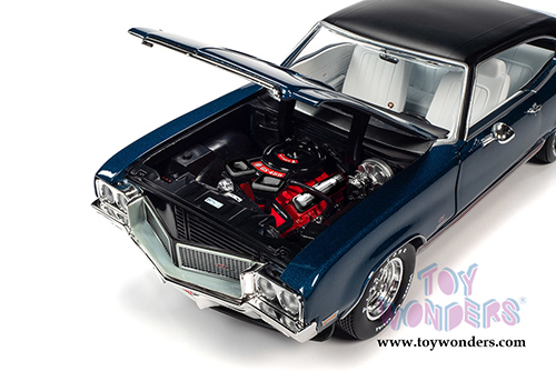 Auto World American Muscle - Hemmings Muscle Machines | Buick&reg; GS 455 Stage 1 Hardtop Magazine Cover Car (July 2019) (1970, 1/18 scale diecast model car, Diplomat Blue/Black) AMM1242
