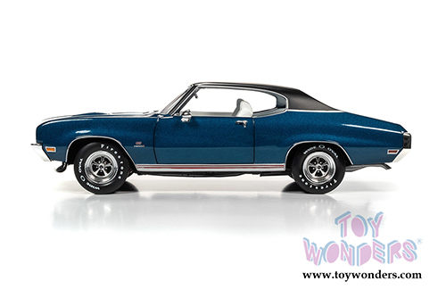 Auto World American Muscle - Hemmings Muscle Machines | Buick&reg; GS 455 Stage 1 Hardtop Magazine Cover Car (July 2019) (1970, 1/18 scale diecast model car, Diplomat Blue/Black) AMM1242