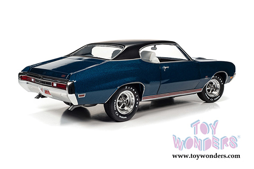Auto World American Muscle - Hemmings Muscle Machines | Buick&reg; GS 455 Stage 1 Hardtop Magazine Cover Car (July 2019) (1970, 1/18 scale diecast model car, Diplomat Blue/Black) AMM1242