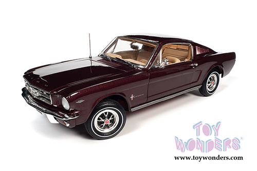 Auto World - American Muscle 30th Anniversary | Ford Mustang 2+2 Hardtop (1965, 1/18 scale diecast model car, Vintage Burgundy) AMM1248