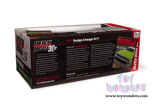 Auto World - American Muscle 30th Anniversary | Dodge Charger Hardtop (1970, 1/18 scale diecast model car, FJ5 Sublime Green) AMM1249