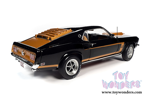 Auto World - American Muscle 30th Anniversary | Ford Mustang Boss 429 Fastback Hardtop (1969, 1/18 scale diecast model car, Raven Black/Gold) AMM1251