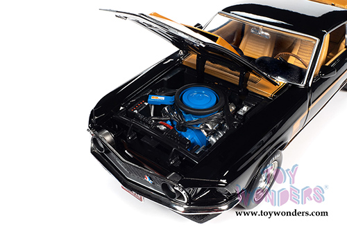 Auto World - American Muscle 30th Anniversary | Ford Mustang Boss 429 Fastback Hardtop (1969, 1/18 scale diecast model car, Raven Black/Gold) AMM1251