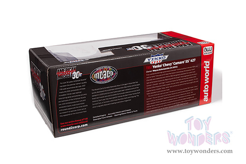 Auto World - American Muscle 30th Anniversary | Yenko&reg; Chevrolet&reg; Camaro&reg; SS&trade; 427 Hardtop Muscle Car & Corvette Nationals (MCACN) (1967, 1/18 scale diecast model car, Ermine White with black striping) AMM1261