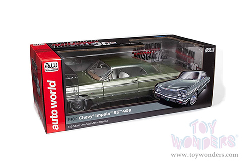 Auto World - American Muscle 30th Anniversary | Chevy&reg; Impala&trade; SS&trade; 409 Hardtop (1964, 1/18 scale diecast model car, Meadow Green) AMM1264