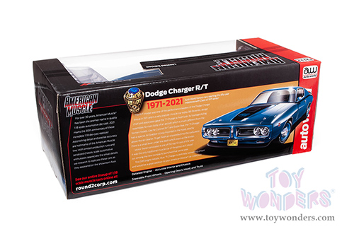 Auto World - American Muscle | Dodge Charger R/T Class of 1971 (1971, 1/18 scale diecast model car, GB5 Bright Metallic Blue) AMM1274