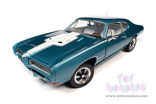 Auto World - Hemmings Muscle Machines | Pontiac Royal Bobcat GTO Magazine Cover Car (March 2020) (1968, 1/18 scale diecast model car, Meridian Turquoise/white) AMM1277