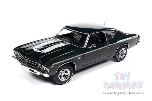 Auto World - American Muscle | Yenko&reg; Chevrolet&reg; Chevelle&trade; Hardtop (1969, 1/18 scale diecast model car, Fathom Green with white stripes) AMM1283
