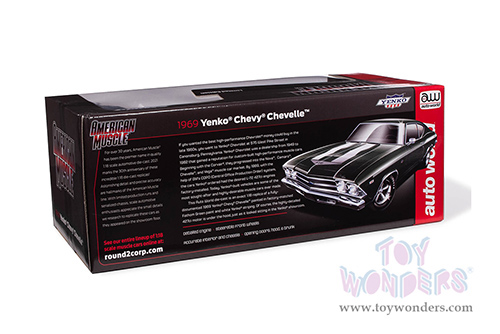 Auto World - American Muscle | Yenko&reg; Chevrolet&reg; Chevelle&trade; Hardtop (1969, 1/18 scale diecast model car, Fathom Green with white stripes) AMM1283
