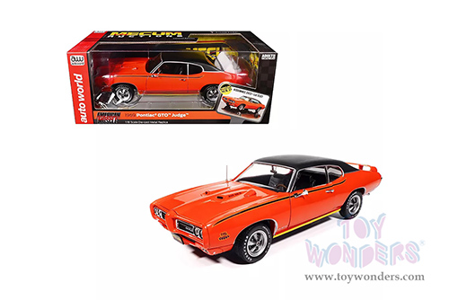 Auto World American Muscle - Pontiac® GTO™ Judge™ "Mecum Auctions" (1969, 1/18 scale diecast model car, Carousel Red/Black top) AMM1351 MAP: $104.99