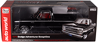 Auto World - American Muscle | Dodge Adventurer Sweptline Pickup Truck (1979, 1/18 scale diecast model car, Black) AMM1355 MAP: $104.99; 