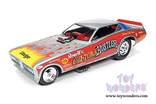 Auto World Legends - Chi-Town Hustler Dodge Charger NHRA Funny Car (1973, 1/18 scale diecast model car, Gray w/ Red) AW1168