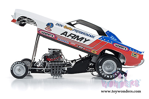 Auto World Legends - ARMY Plymouth Cuda NHRA Funny Car (1971, 1/18 scale diecast model car, Blue/Red/White) AW1170