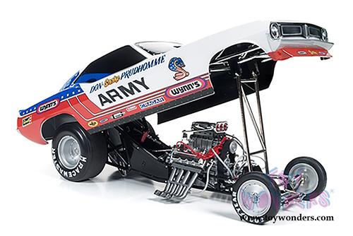 Auto World Legends - ARMY Plymouth Cuda NHRA Funny Car (1971, 1/18 scale diecast model car, Blue/Red/White) AW1170