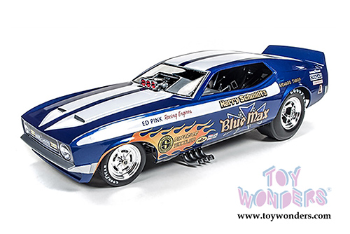 Auto World Legends - Richard Tharp Blue Max Ford Mustang NHRA Funny Car (1971, 1/18 scale diecast model car, Blue w/ White Stripes) AW1171