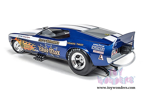 Auto World Legends - Richard Tharp Blue Max Ford Mustang NHRA Funny Car (1971, 1/18 scale diecast model car, Blue w/ White Stripes) AW1171