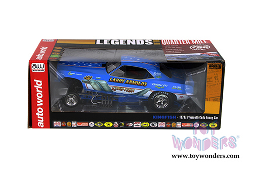 Auto World Legends - Larry Arnolds's King fish Plymouth Cuda NHRA Funny Car (1970, 1/18 scale diecast model car, Blue) AW1173