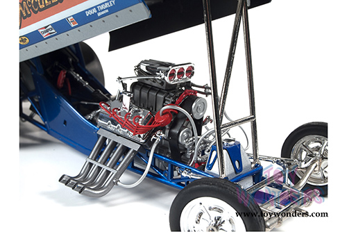 Auto World Legends - Whipple & McCulloch Plymouth Cuda NHRA Funny Car (1971, 1/18 scale diecast model car, Blue/Brown) AW1176