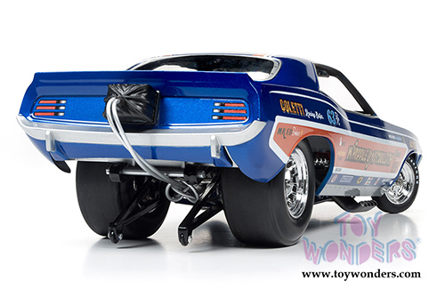 Auto World Legends - Whipple & McCulloch Plymouth Cuda NHRA Funny Car (1971, 1/18 scale diecast model car, Blue/Brown) AW1176