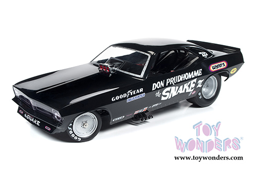 Auto World Legends - Don Prudhomme The Snake III Plymouth Cuda NHRA Funny Car (1973, 1/18 scale diecast model car, Black) AW1177