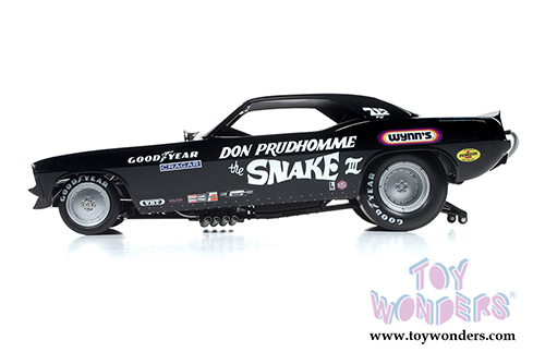 Auto World Legends - Don Prudhomme The Snake III Plymouth Cuda NHRA Funny Car (1973, 1/18 scale diecast model car, Black) AW1177